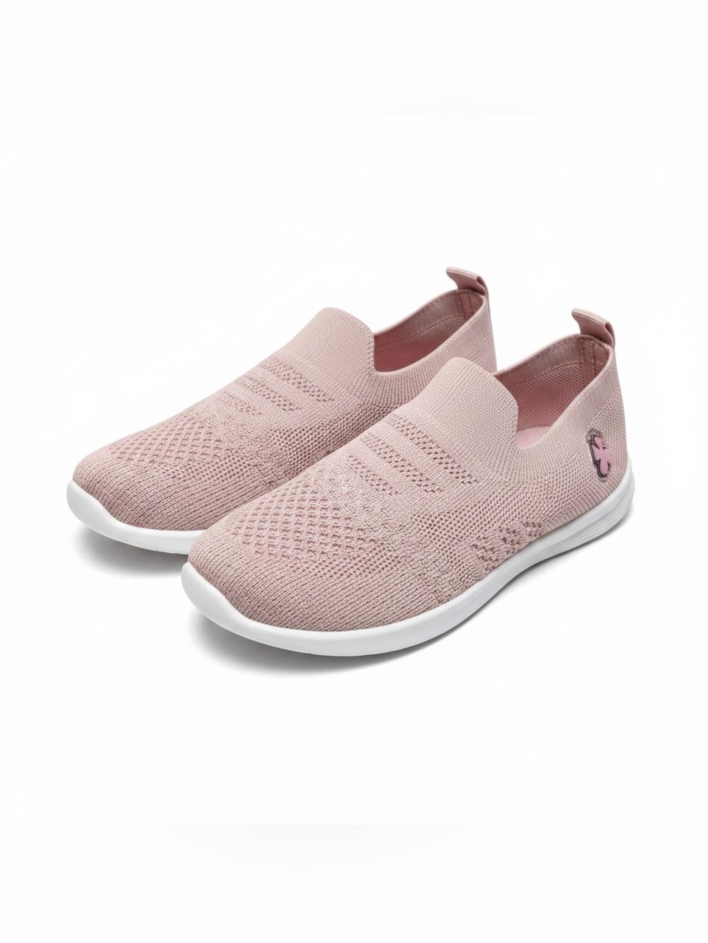 Lucky Brand Girls KATE Slip On Shoes Dusty Pink Knit Sneakers Size 3 NIB